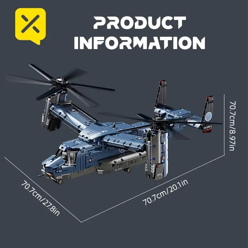 1486pcs dynamic tilt rotor building block model - Temu
